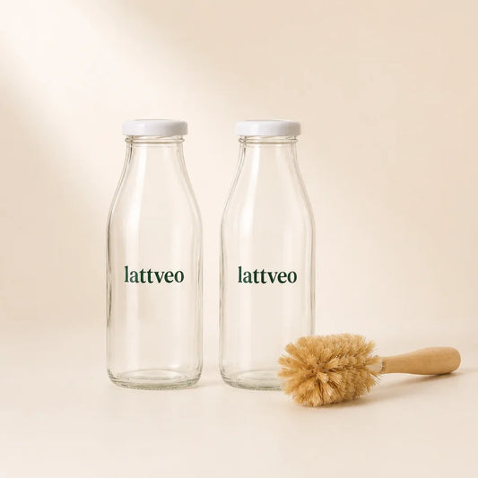 [Scale AI] catalog_packshot — Lattveo Glass Bottles 2-Pack + Brush